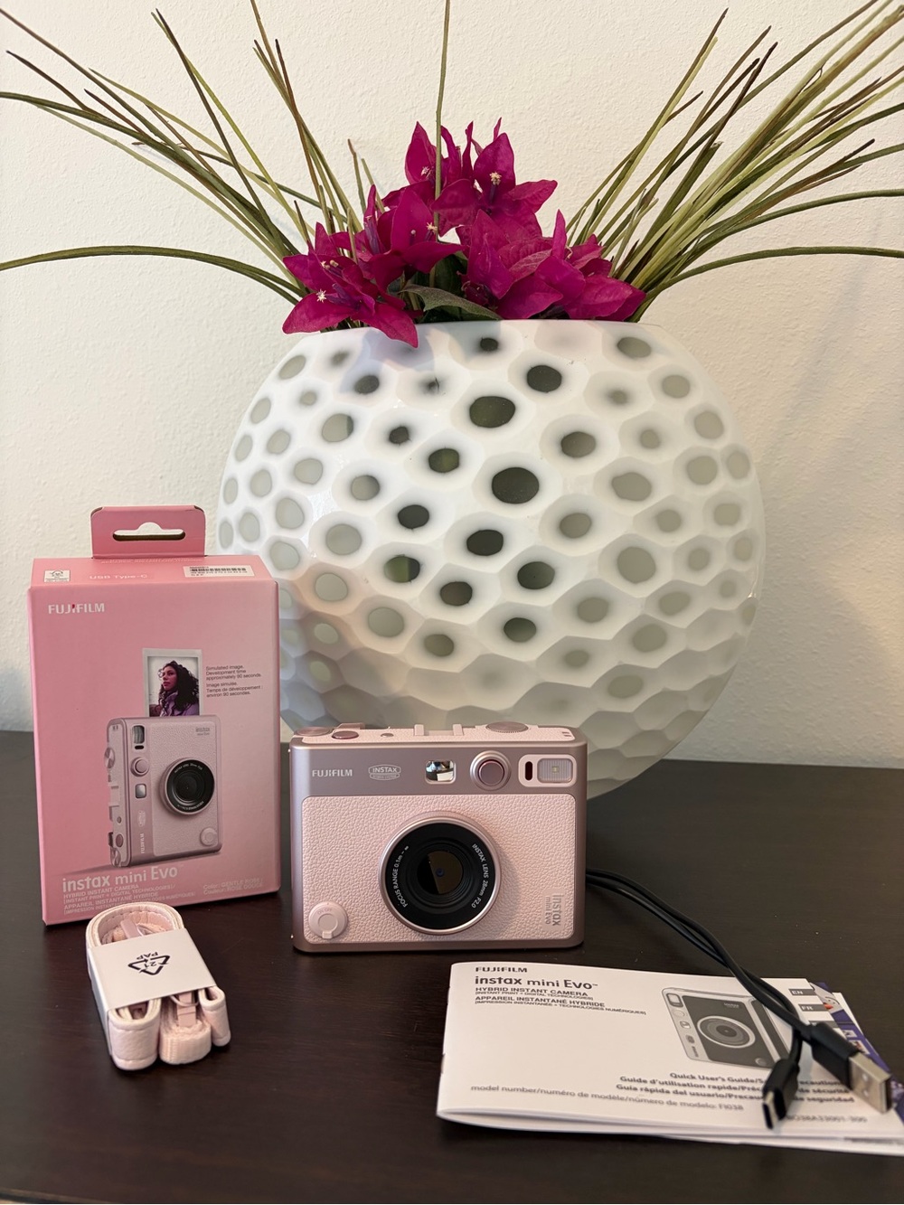 Fujifilm Instax Mini Evo Instant Camera - Blush Pink
